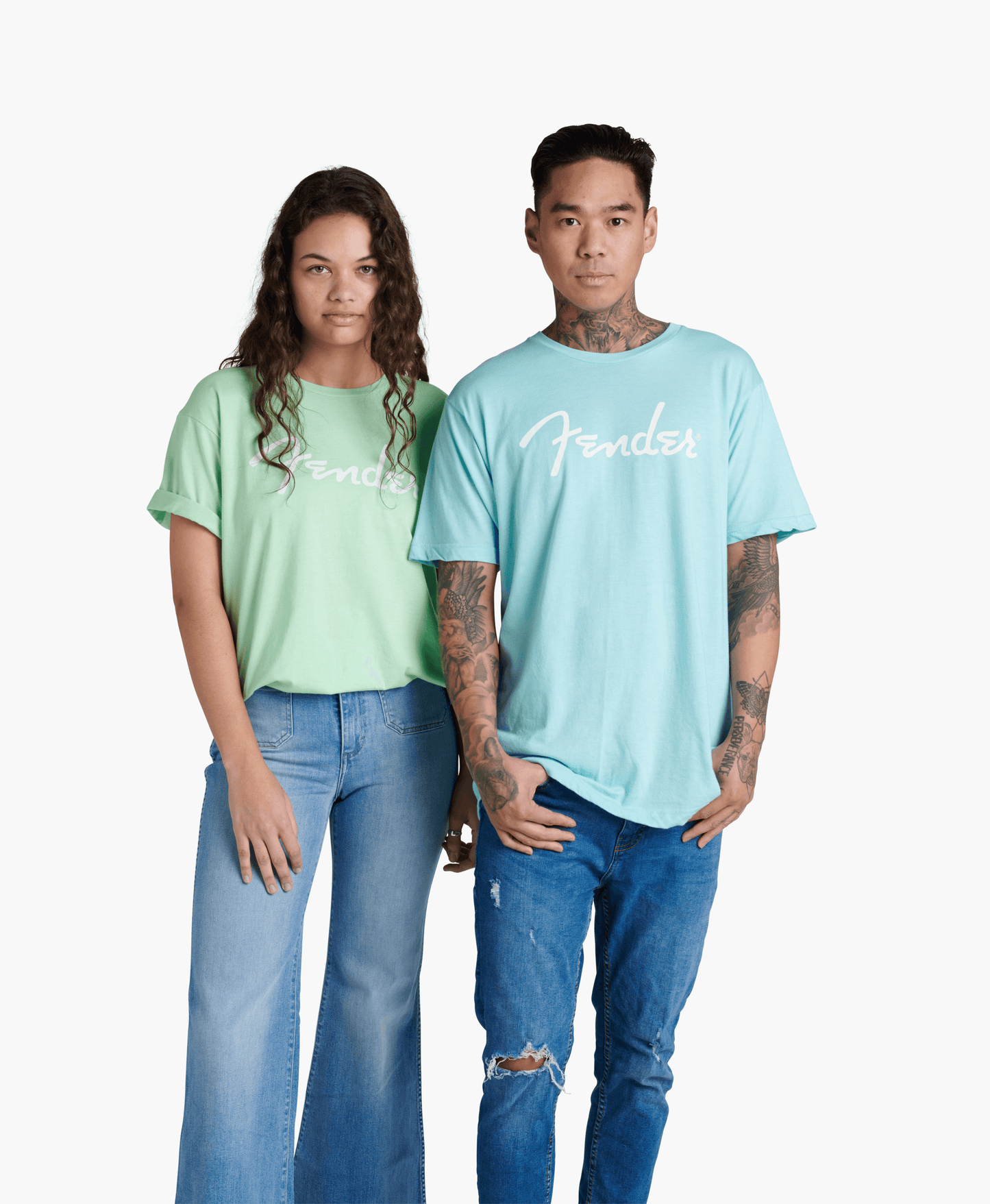 Fender® Spaghetti Logo T-Shirt, Daphne Blue