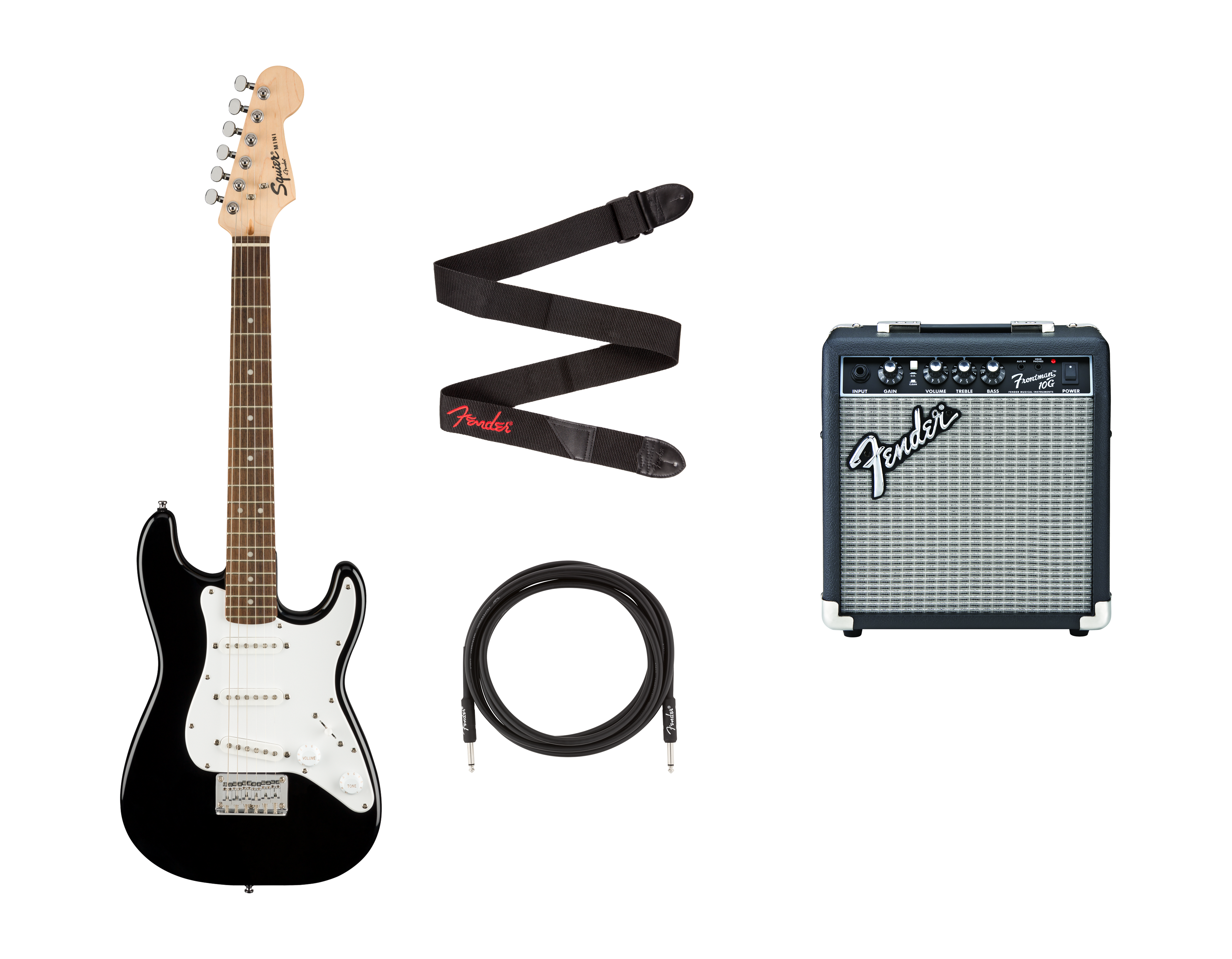 Pack Squier Mini Stratocaster, Preto – Fender
