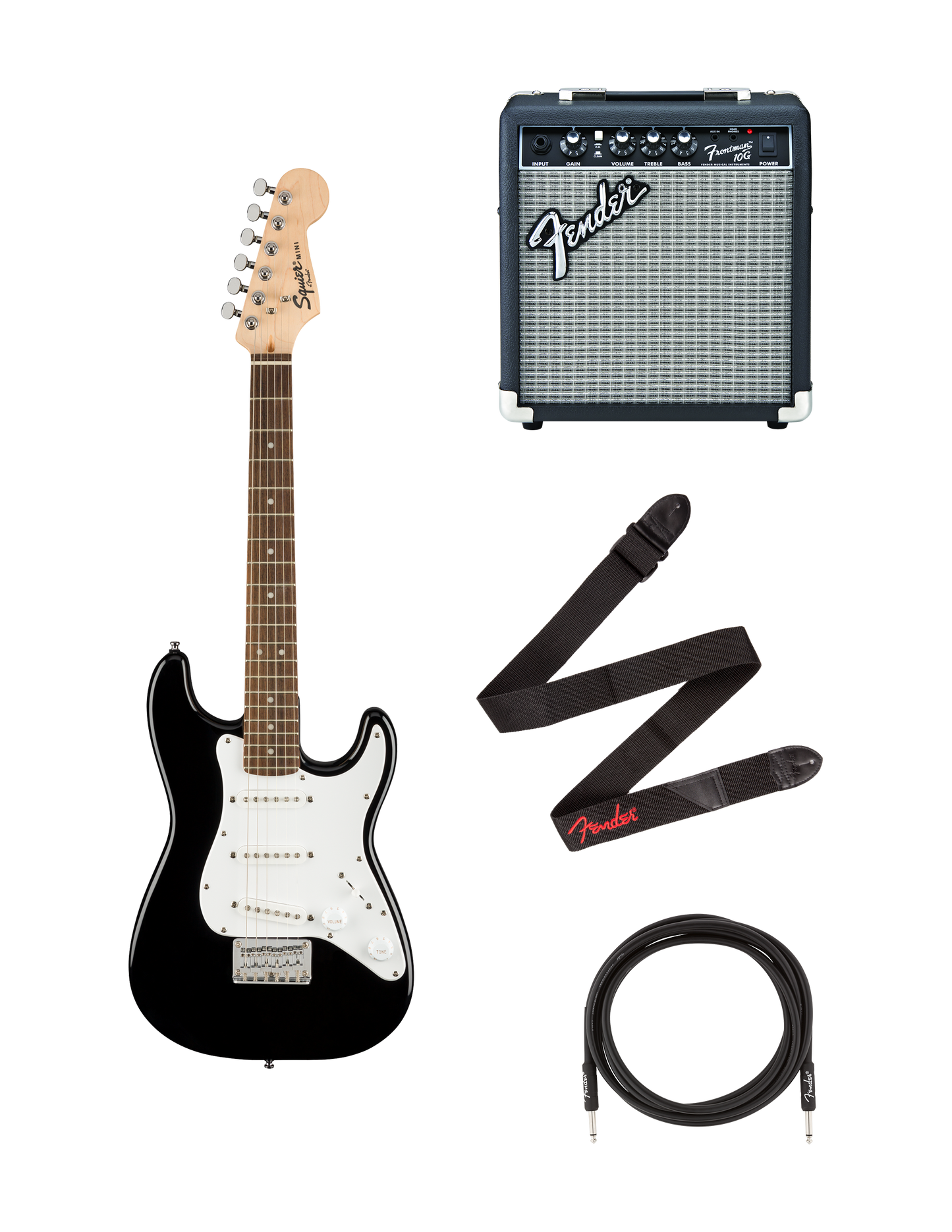Pack Squier Mini Stratocaster, Preto